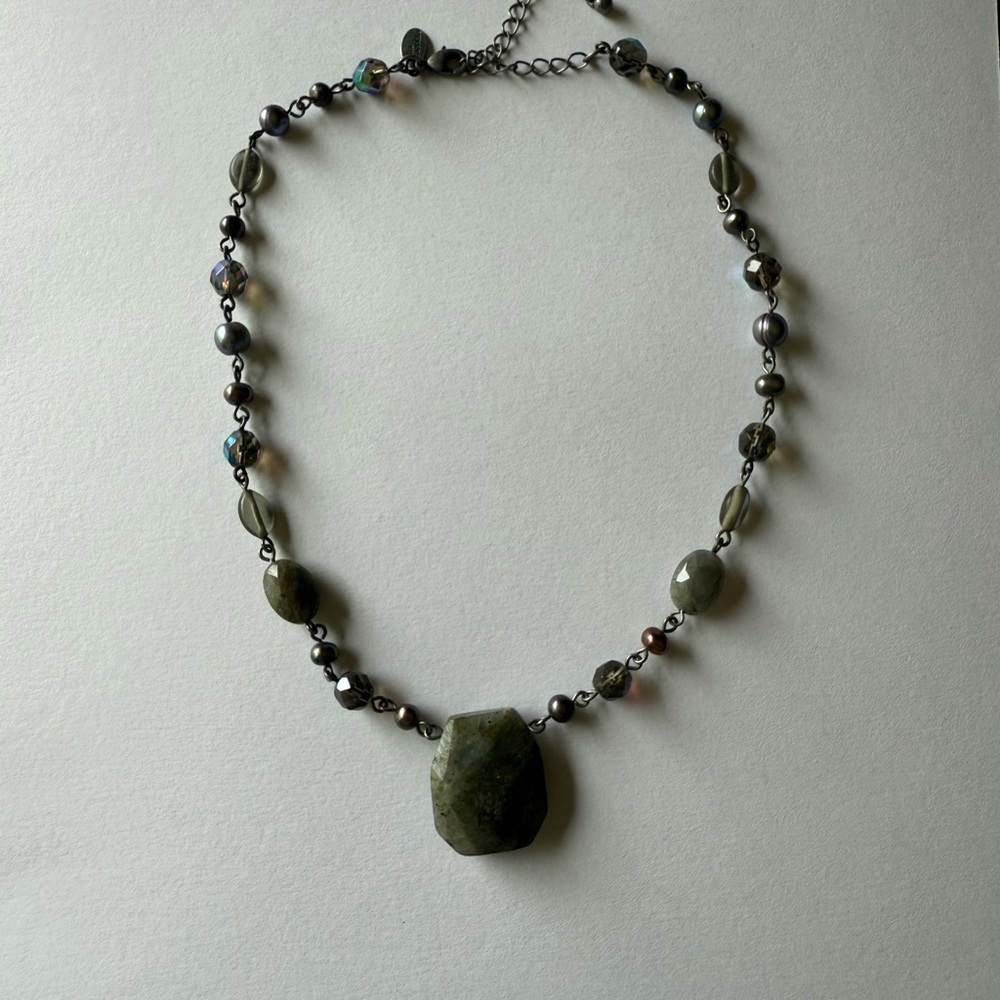 Lia Sophia Green Stone Necklace